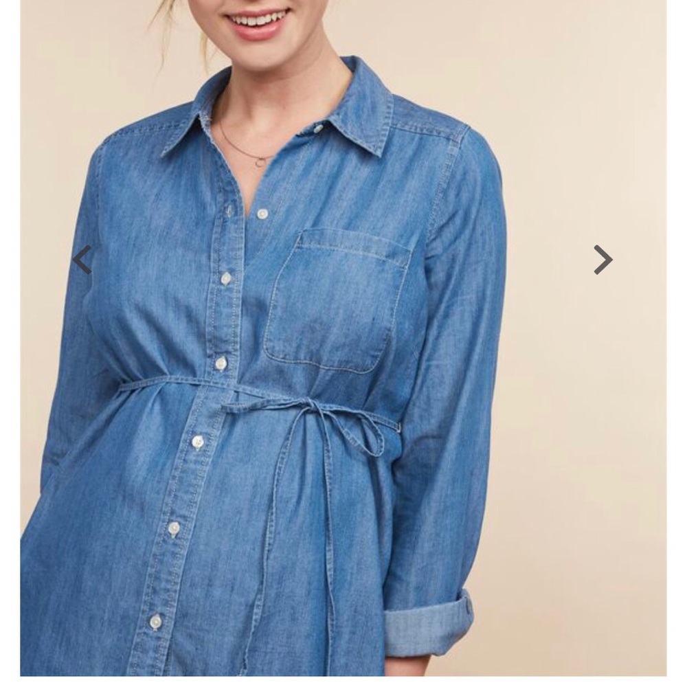 Motherhood Maternity Chambray Button Front Maternity Tunic